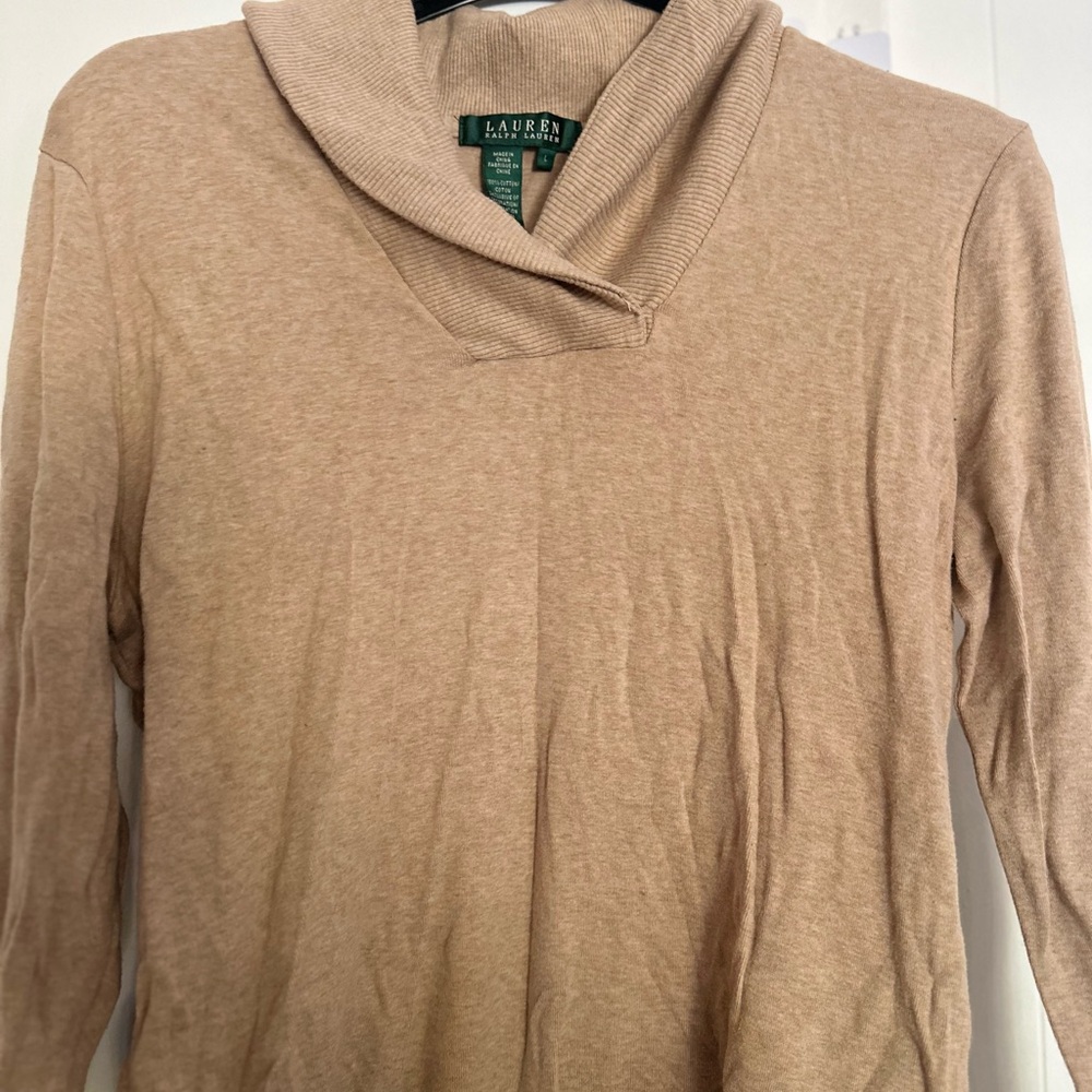 Ralph Lauren Women's Cowl Neck Sweater - Tan